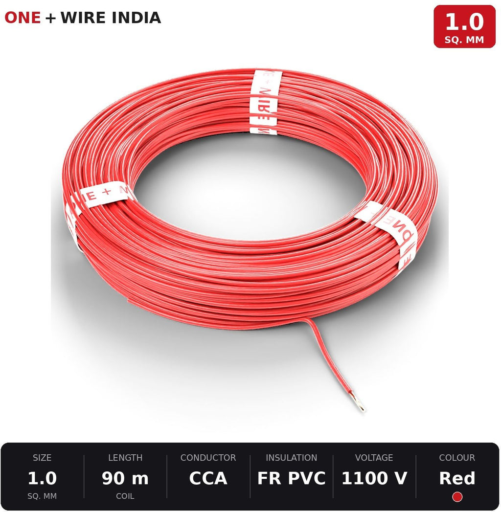 ONE+WIRE INDIA 1.0 sq mm wire Red