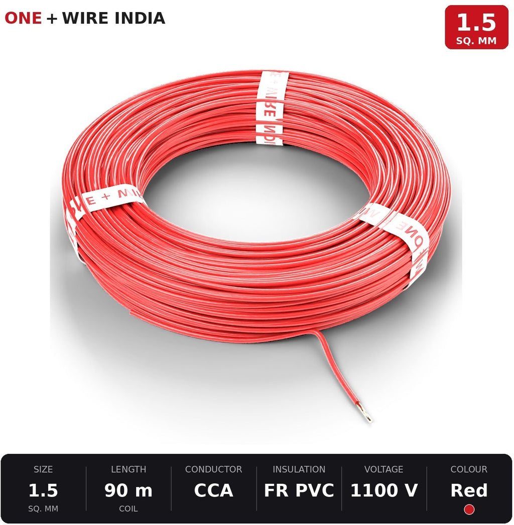 ONE+WIRE INDIA 1.5 sq mm wire Red