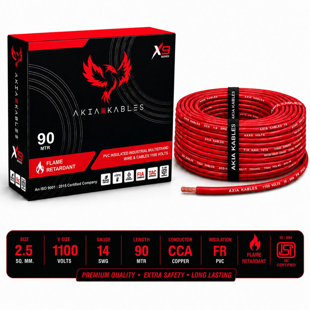 AKIA KABLES FR PVC CCA wire 90 m Red