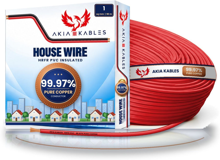 AKIA KABLES 99.97% Pure Copper HRFR House Wire – 90 m Coil